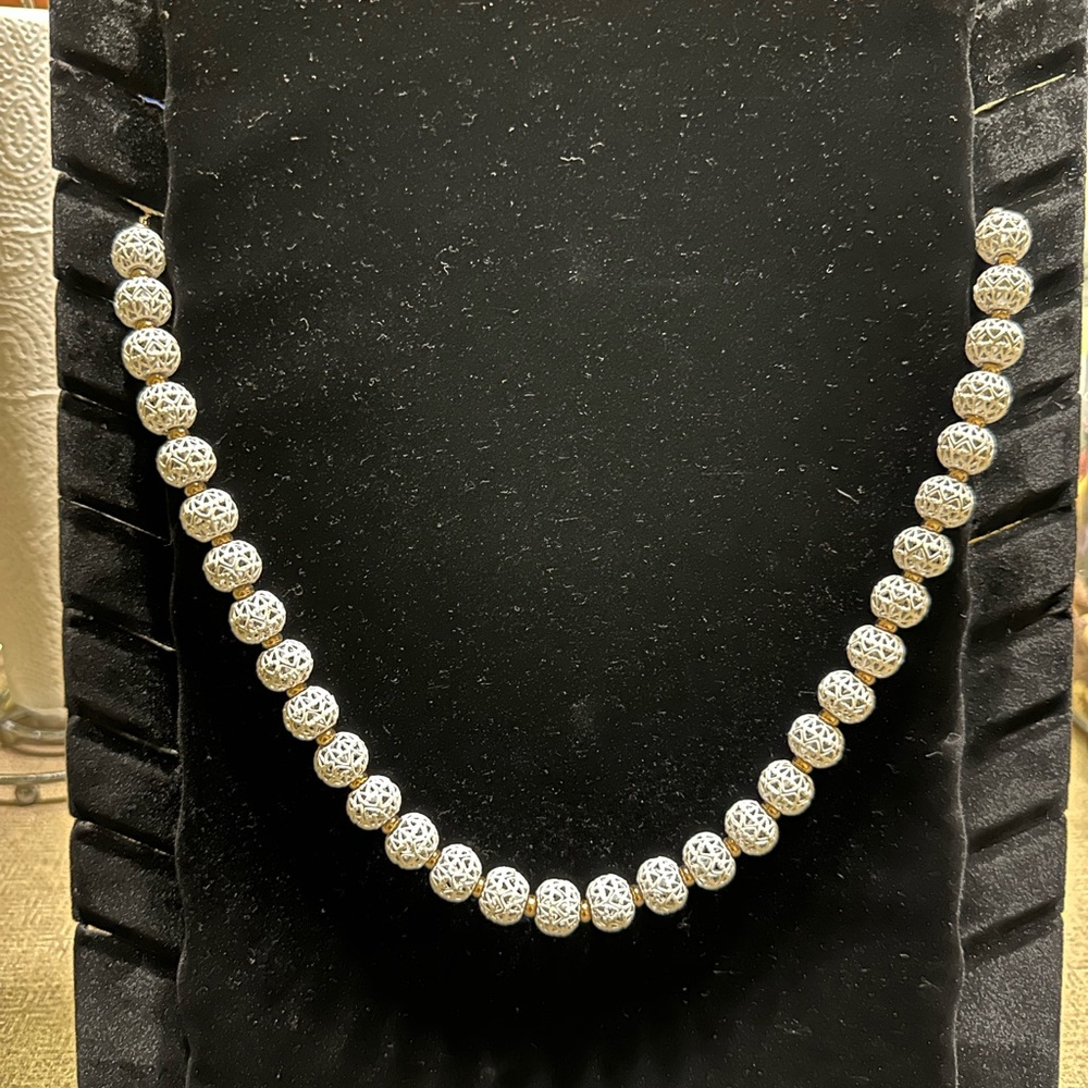 Monet vintage white enamel necklace